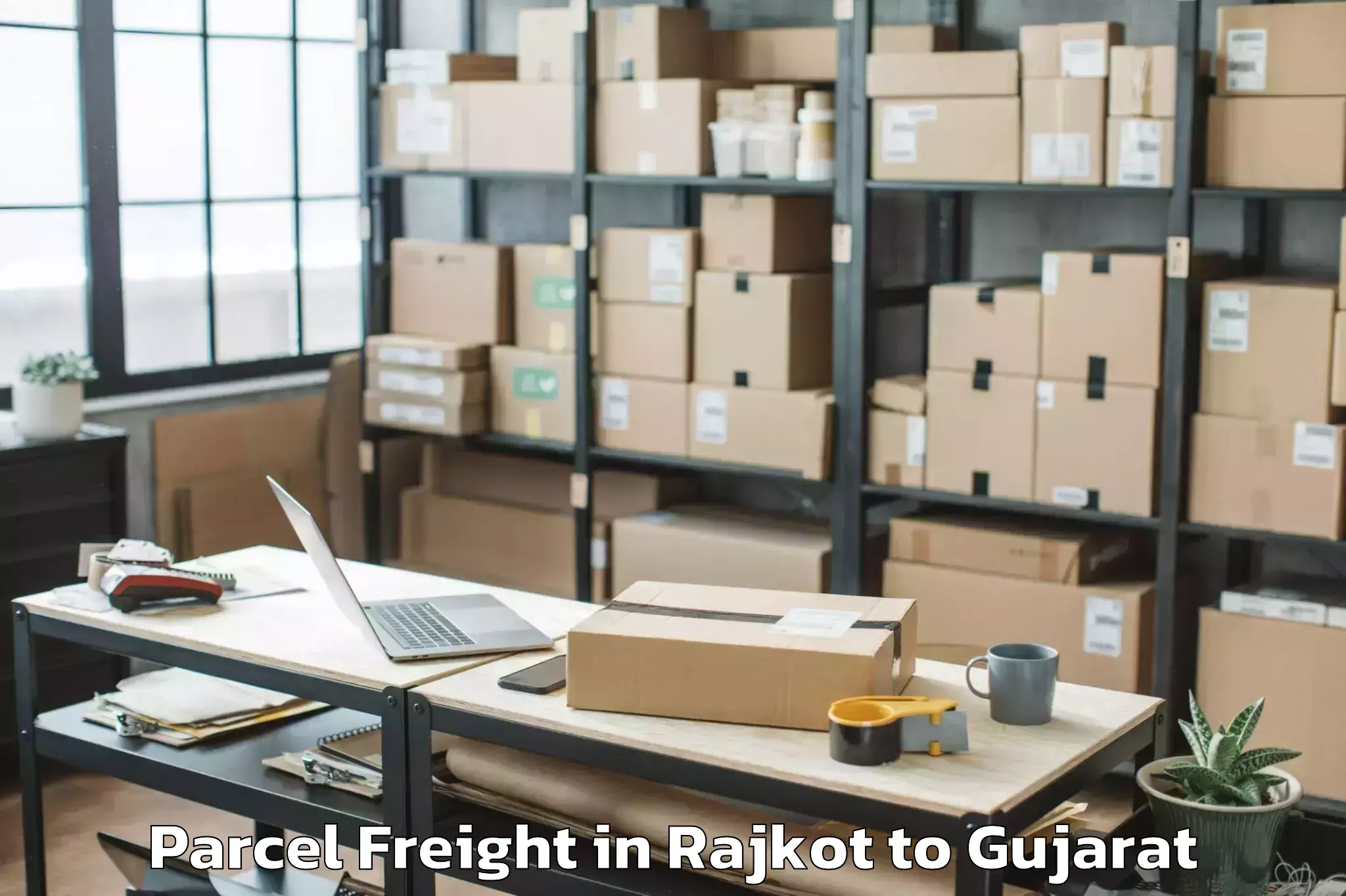 Leading Rajkot to Dhama Parcel Freight Provider